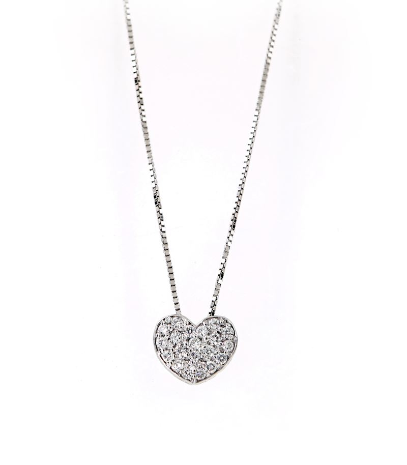 Pendente a Cuore in Oro e Brillanti