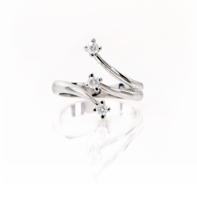Anello Trilogy in Oro e Brillanti