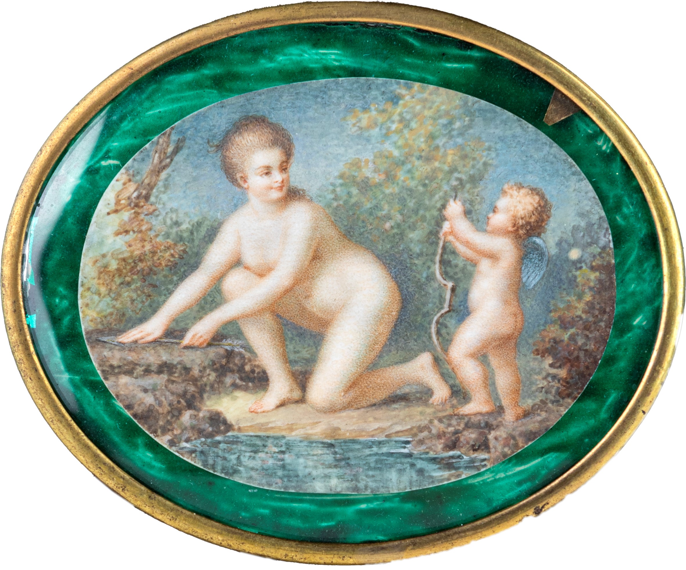 Miniaturista del XIX Secolo - Venere e Amore