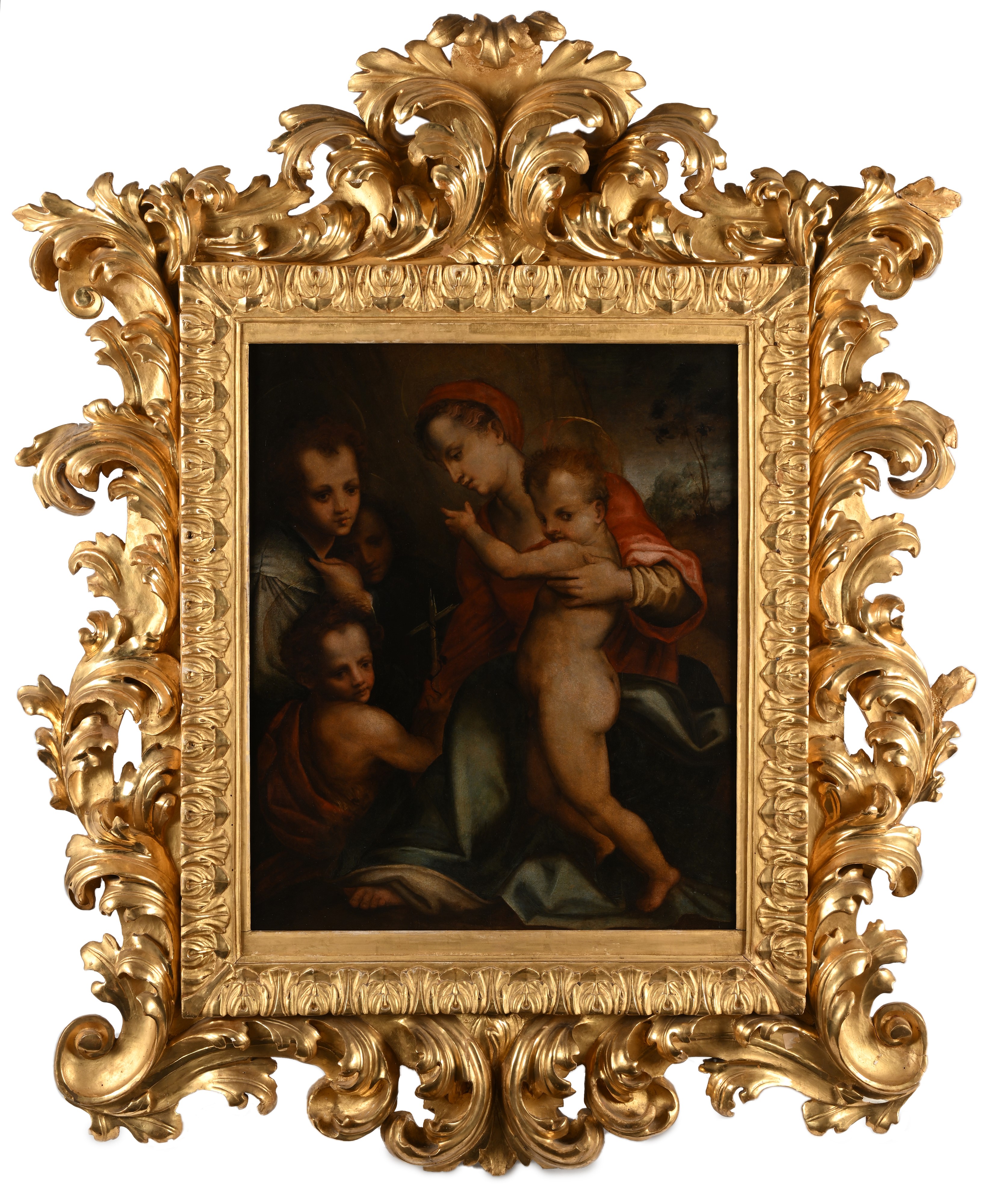 Scuola Fiorentina del XVI Secolo - Madonna Col Bambino, San Giovannino e Due Santi