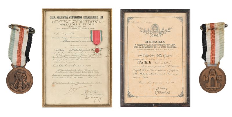 Insegna da Cavaliere Dell'ordine Coloniale della Stella D'italia in Metallo Dorato e Smaltato con...