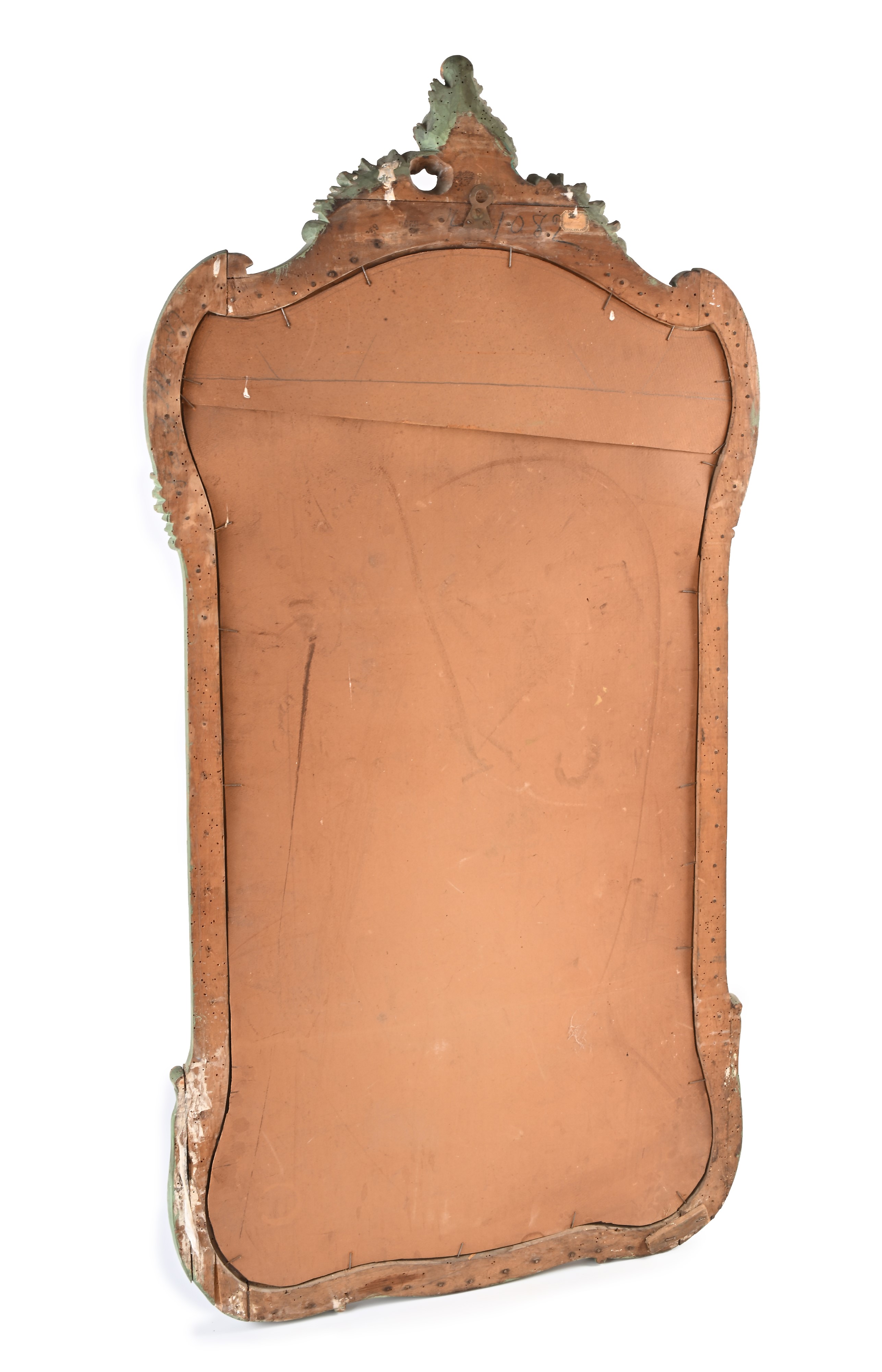 Specchiera in legno laccato verde