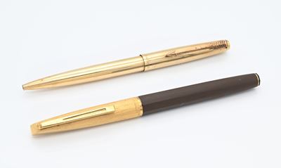 Waterman - Penna Stilografica in Metallo Placcato in Oro Giallo e Resina Effetto Legno / Parker 6...