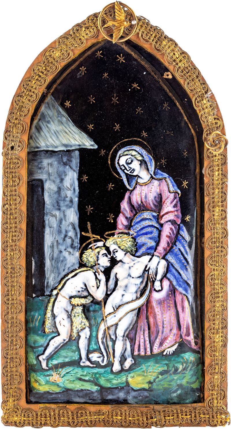 Artista Limosino del XVIII Secolo - Placchetta Devozionale di Forma Ogivale