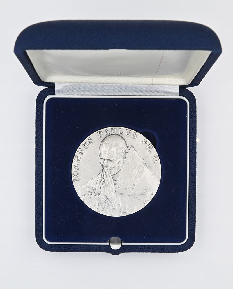 Enrico Manfrini - Medaglia in Argento 925/000 per la Visita di Papa Giovanni Paolo II a Montecito...