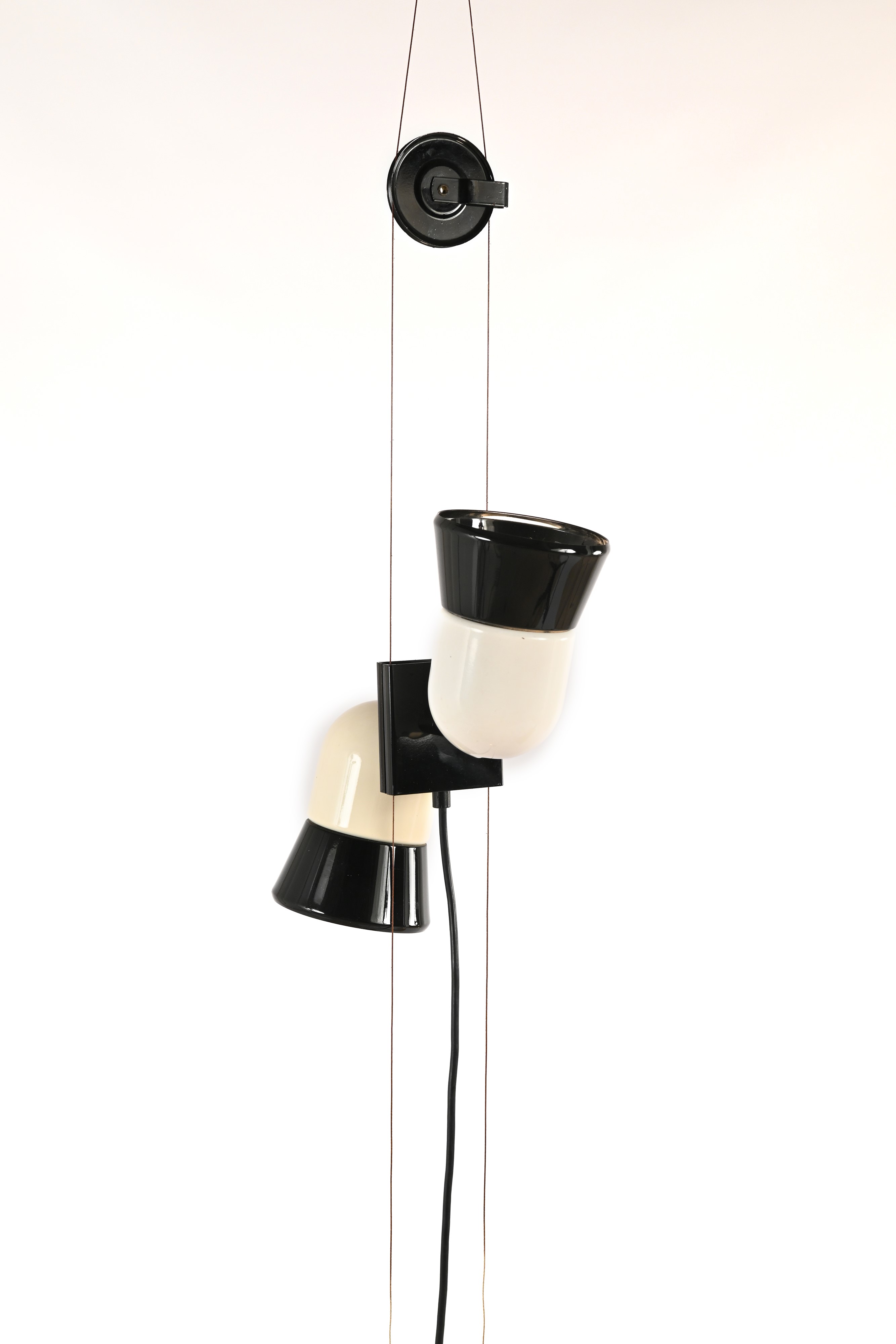 Goffredo Reggiani - Lampada Cielo Terra a Sospensione con Due Faretti in Metallo Verniciato