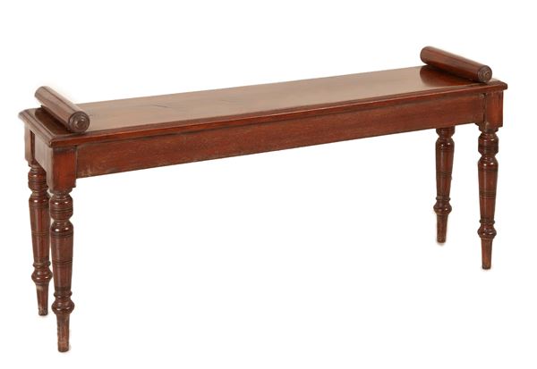 Panca vittoriana in mogano, Inghilterra, fine del XIX secolo
