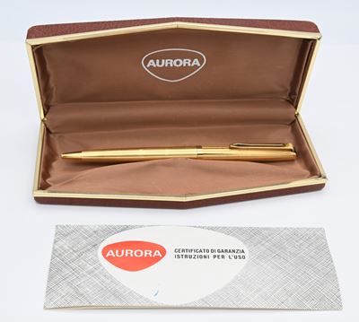 Aurora 98 - Penna a Sfera in Metallo Placcato in Oro Giallo 22 Kt