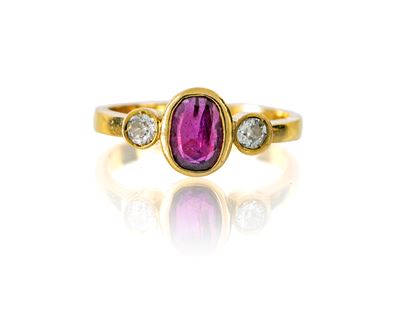 Anello in Oro, Brillanti e Rubini
