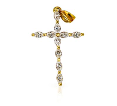 Pendente a Croce in Oro e Brillanti