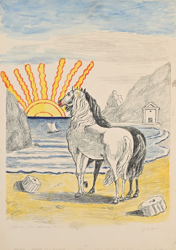 Giorgio De Chirico - Cavalli sulla riva del tirreno