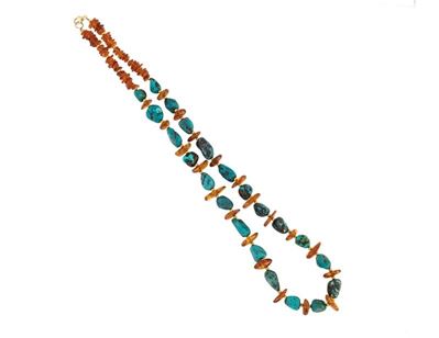 Collana di Ambra e Turchese Matriciato