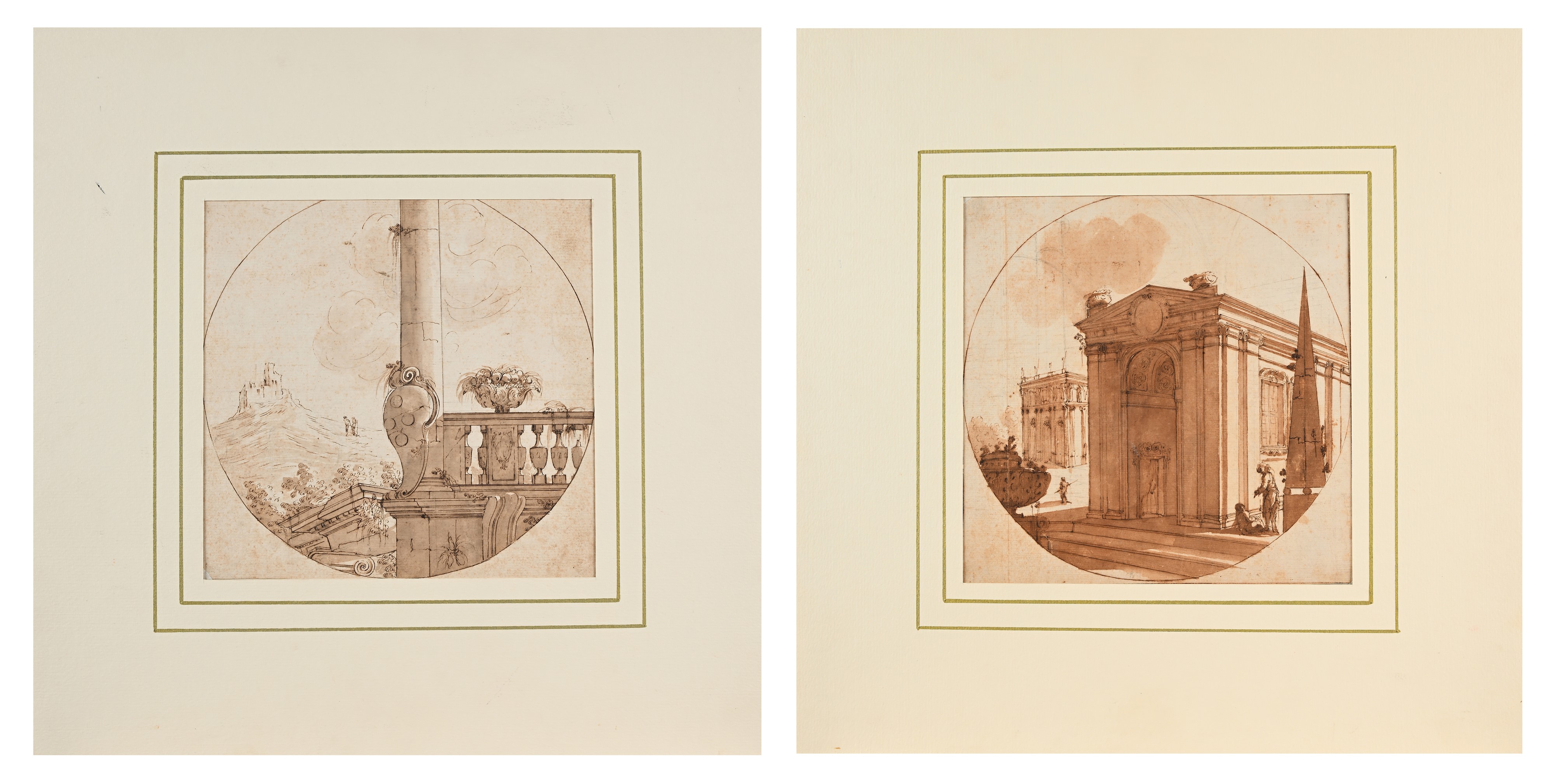 Scuola Fiorentina del XVIII Secolo - Studi di Paesaggi e Architetture