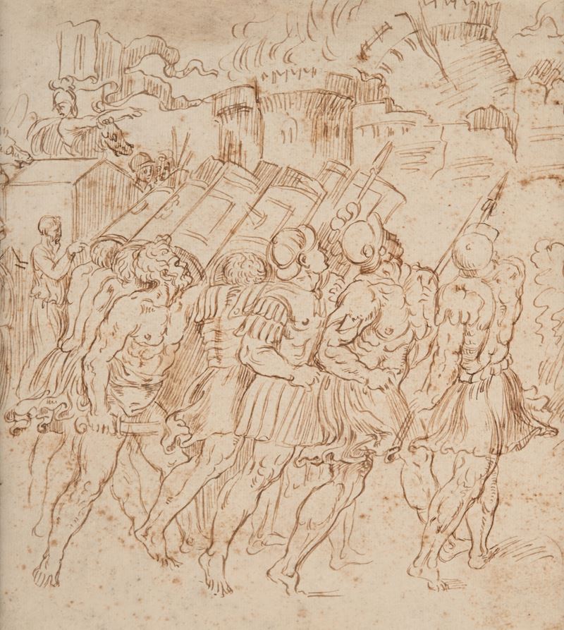 Scuola Romana del XVII Secolo - La Presa di Gerico