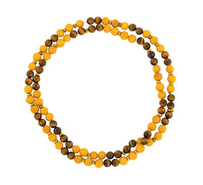 Collana di Giada Gialla e Occhio di Tigre