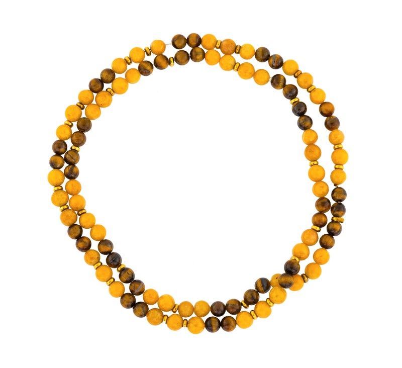 Collana di Giada Gialla e Occhio di Tigre