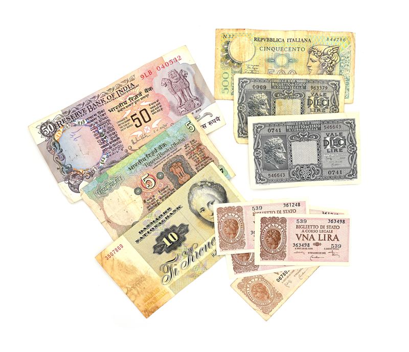 4 Biglietti di Stato da 1 Lira Testa D'italia Luogotenenza di Umberto II Re D'italia di Cristina ...