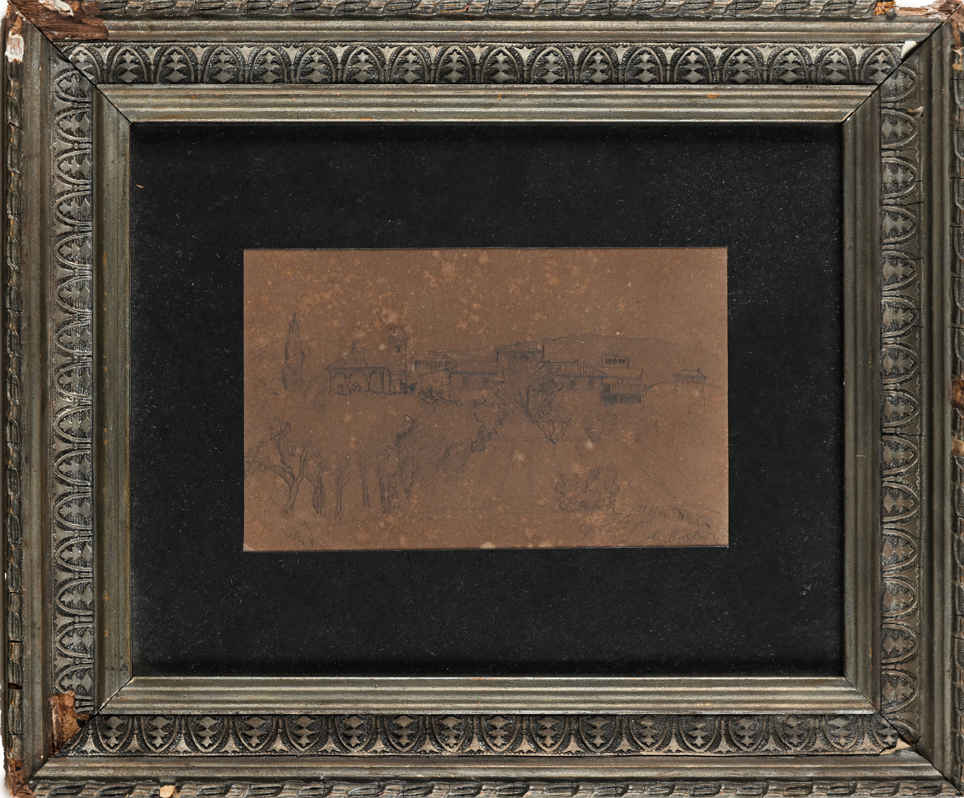 Giovanni (nino) Costa - Veduta di Borgo (recto); Animali (verso)