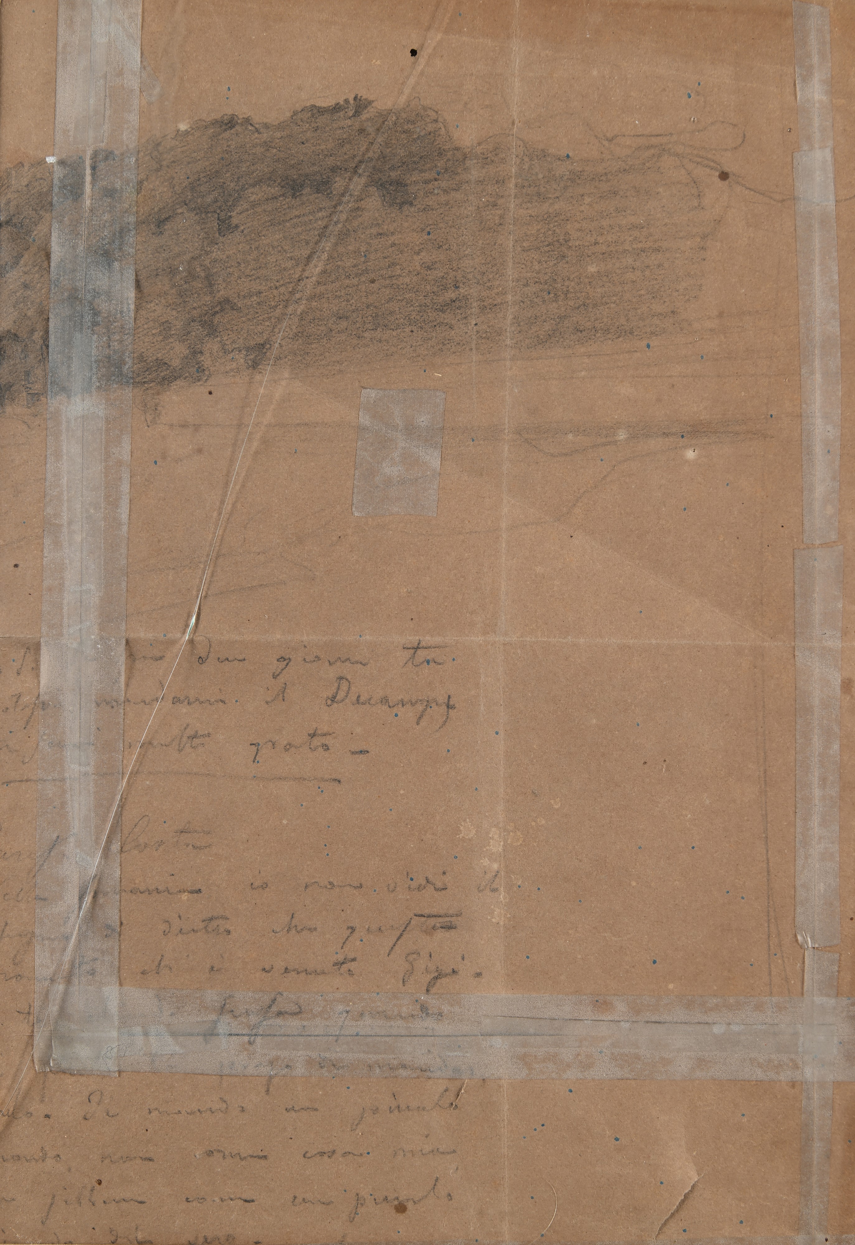 Giovanni (nino) Costa - Figure con Carro (recto); Paesaggio (verso)