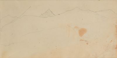 Paesaggio Montano (recto); Studio di Vaso (verso)
