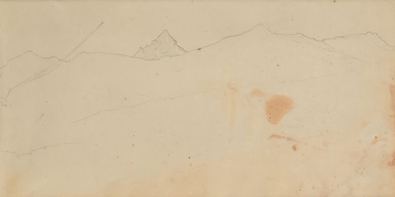 Giovanni (nino) Costa - Paesaggio Montano (recto); Studio di Vaso (verso)