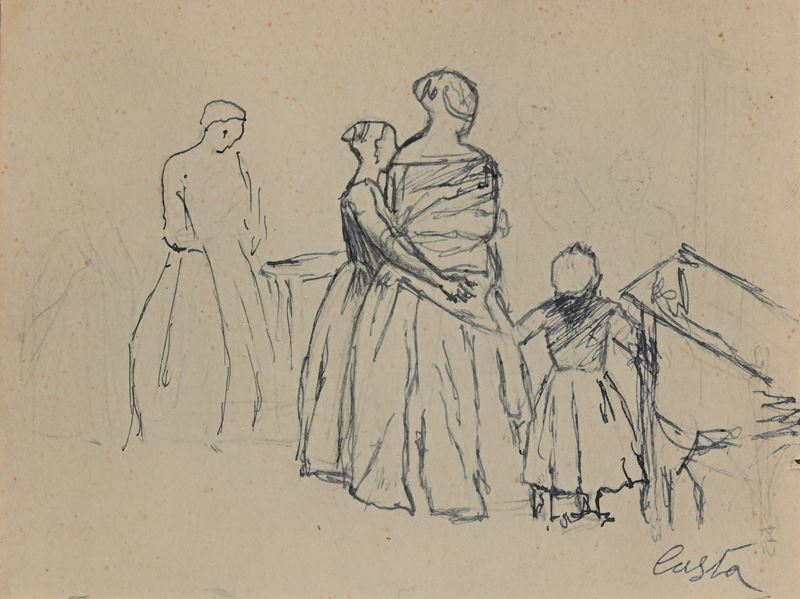 Giovanni (nino) Costa - Figure Femminili con Bambina