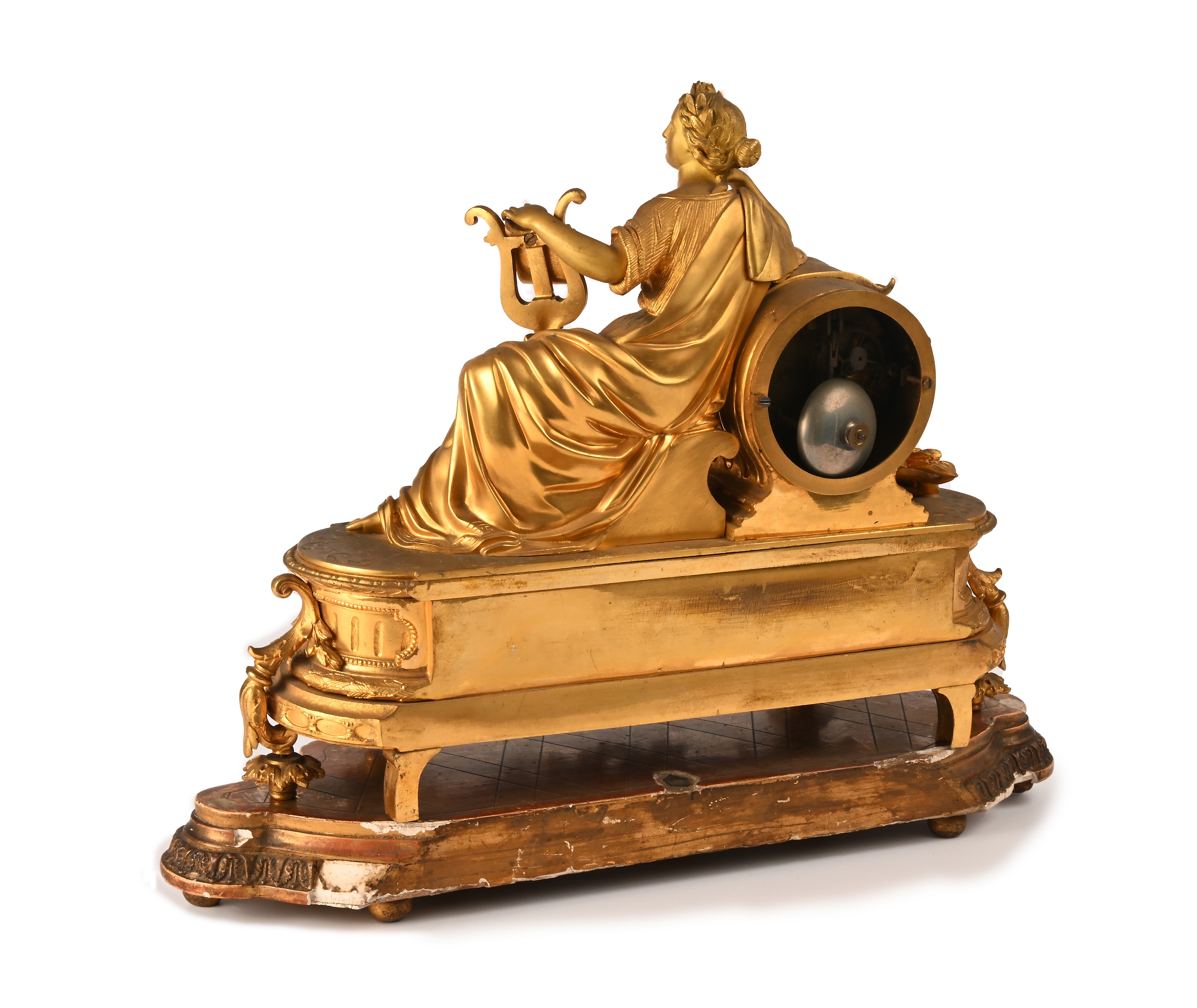 Orologio da Camino in Bronzo Dorato e Smalti, Francia, XIX Secolo