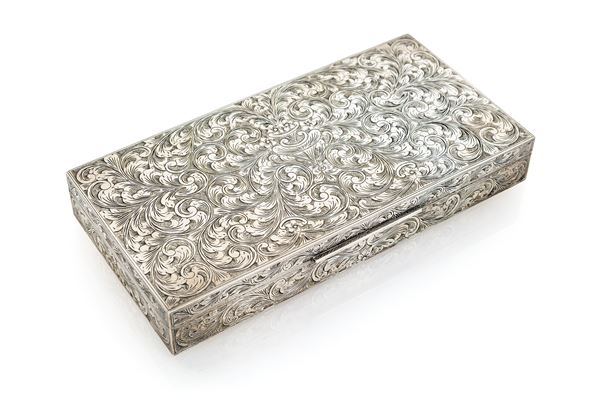 Portasigarette da tavolo in argento