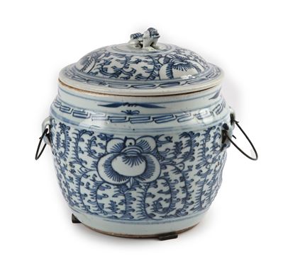 Giara in Porcellana Bianca e Blu, Cina, Dinasta Qing, XIX Secolo