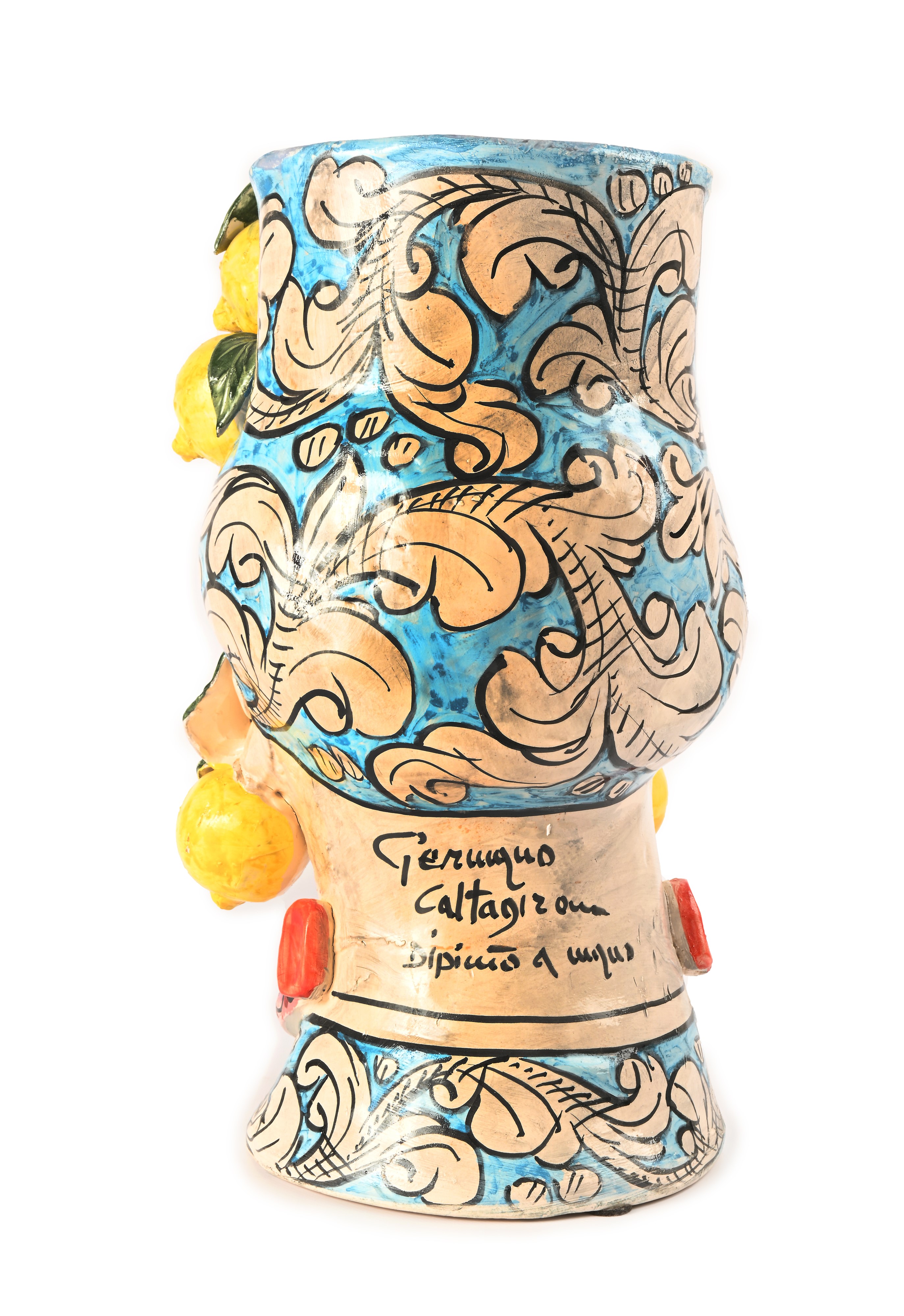 Grande Vaso in Ceramica Policroma, Caltagirone