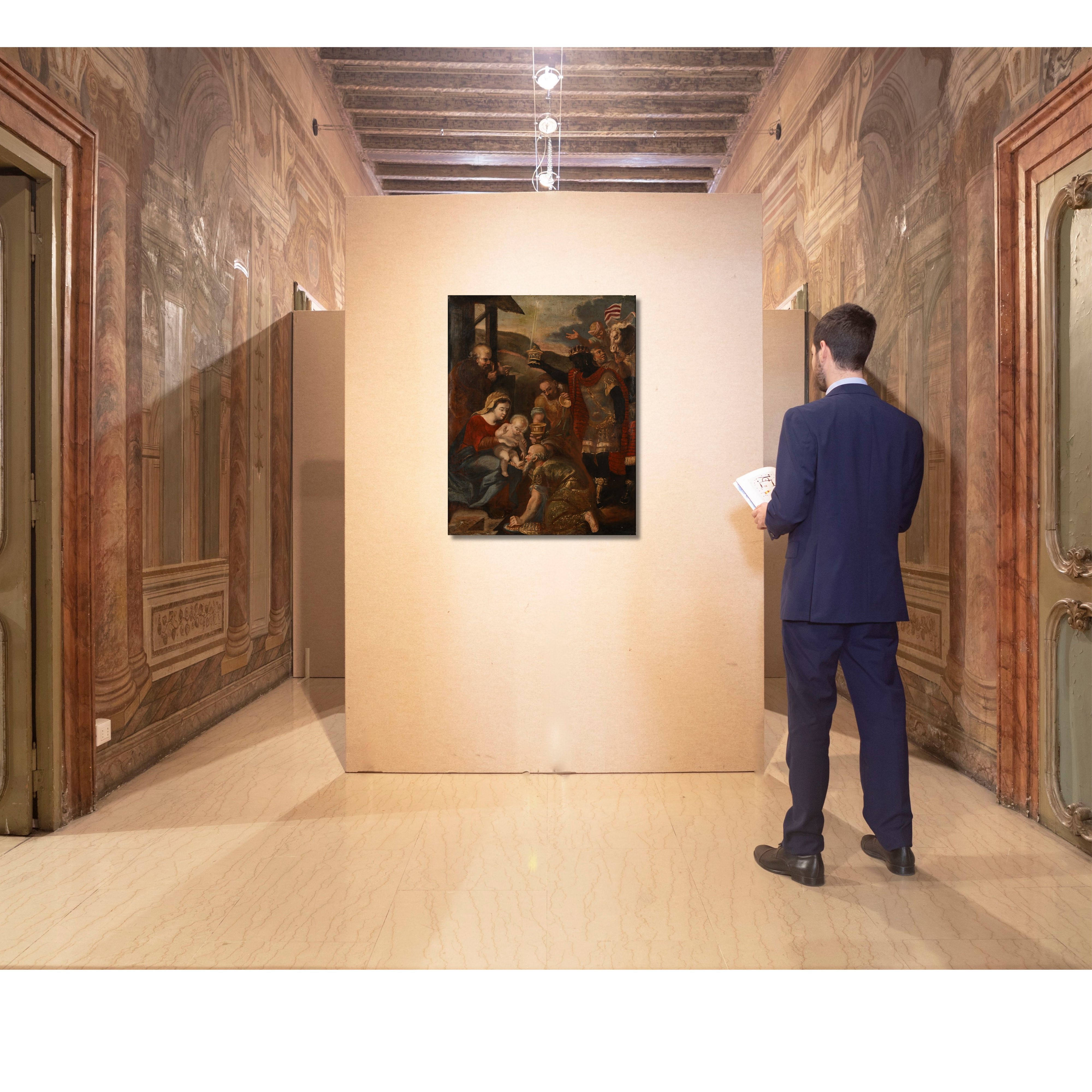 Scuola Veneto Cretese XVII Secolo - Adorazione dei Magi