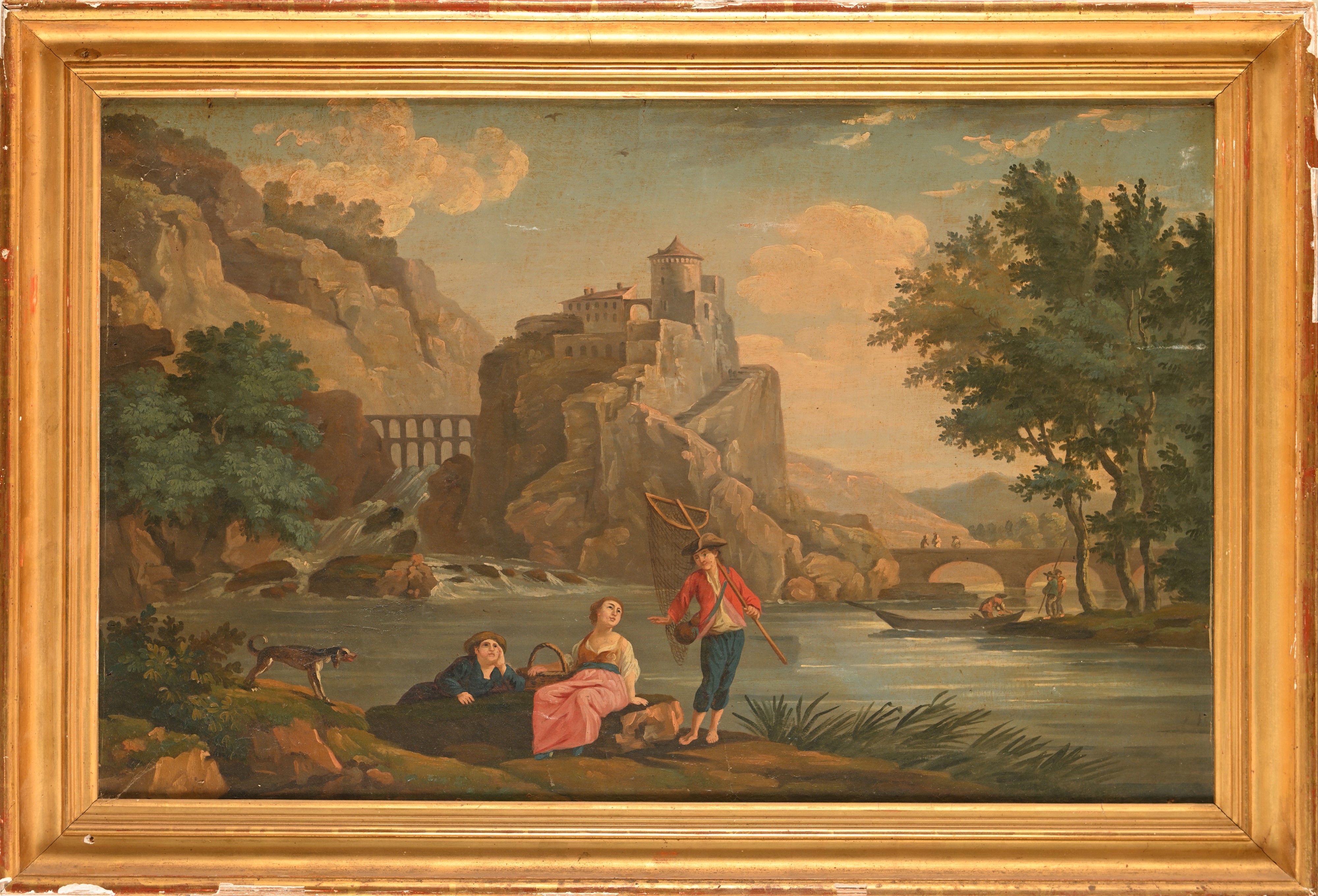 Scuola Francese del XIX Secolo - Corteggiamento sul Lago