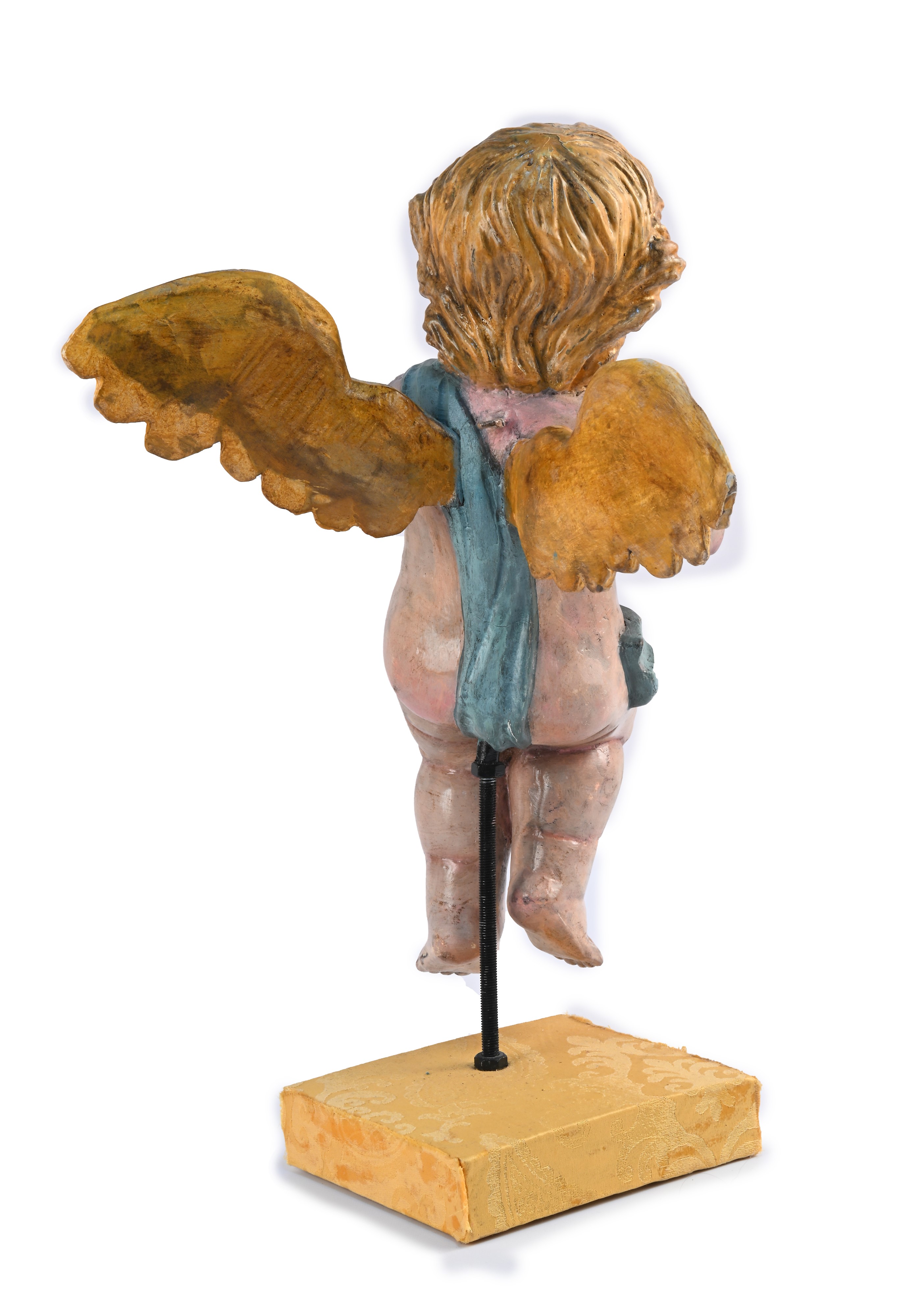 Angelo Svolazzante in Legno Laccato e Dorato