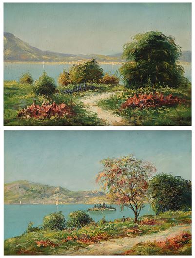 Coppia di Paesaggi Lagunari