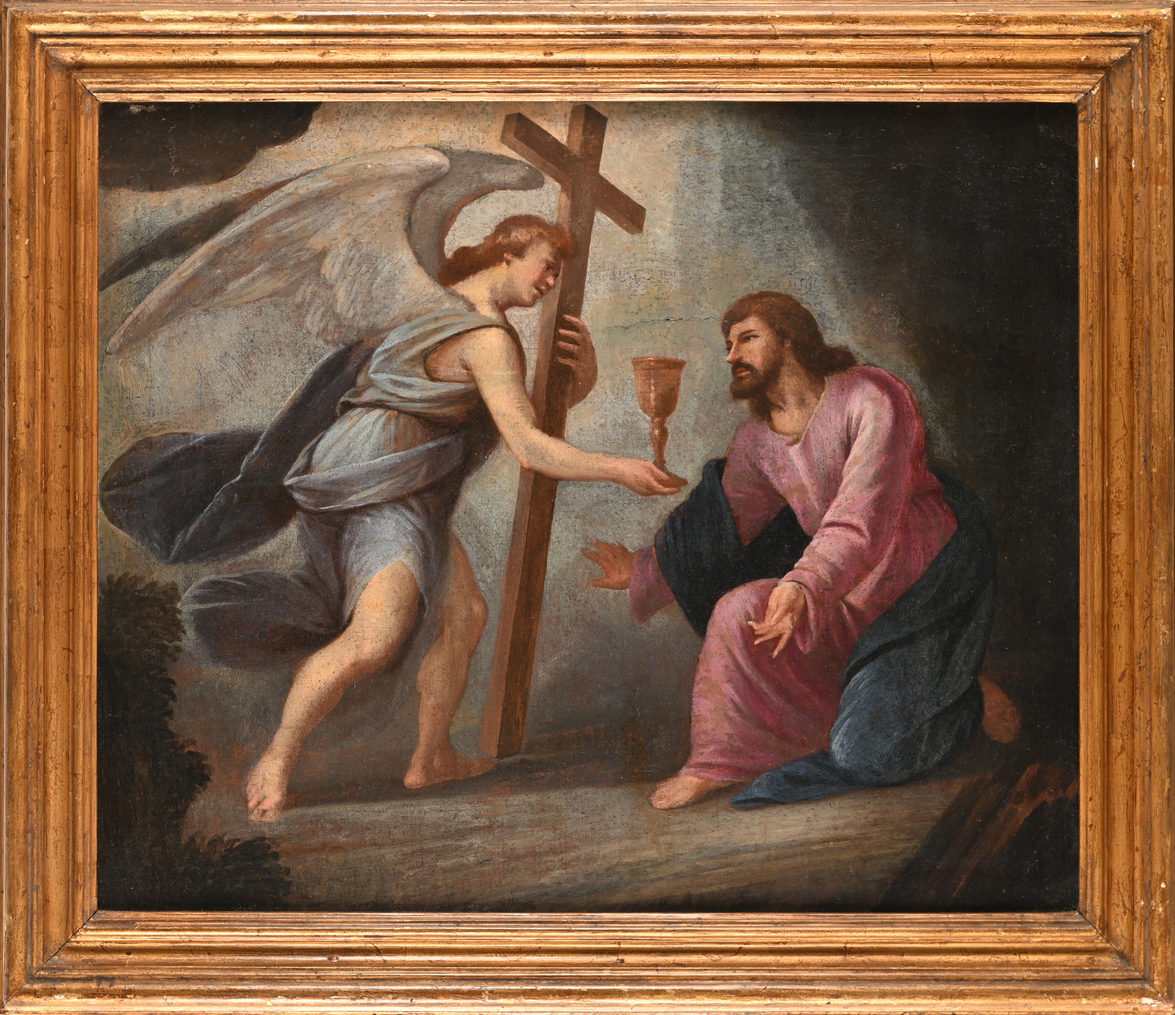 Scuola Romana del XVII Secolo - Cristo con Angelo