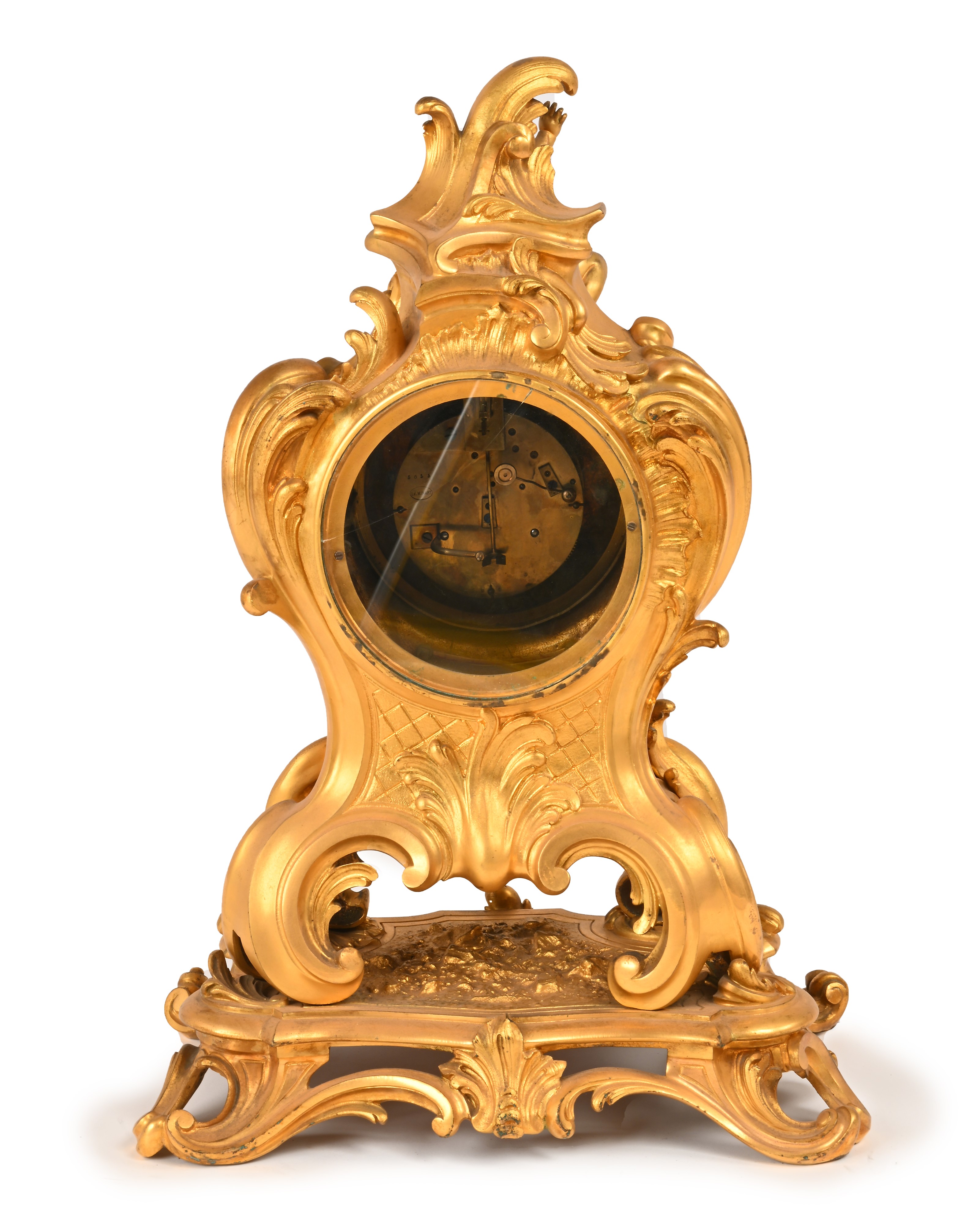 Pendola in Bronzo Dorato, Ferdinand Barbedienne, Parigi, Metà del XIX Secolo