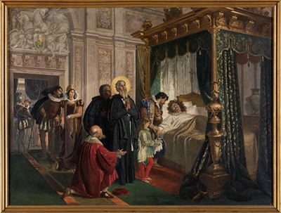 S.vincenzo De Paoli Dispensa gli Ultimi Conforti a Re Luigi XIII