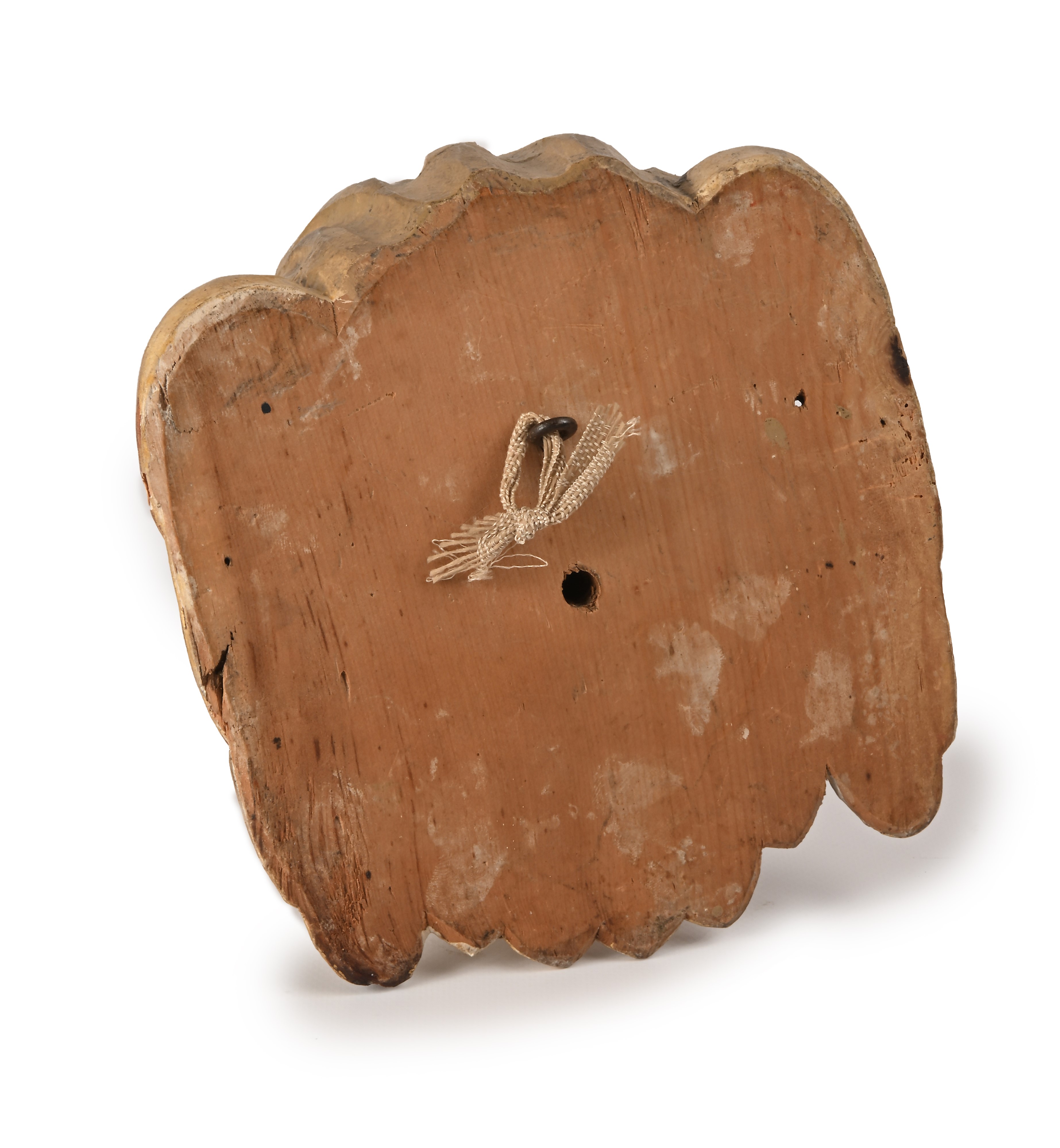 Testa di cherubino in legno dipinto e dorato