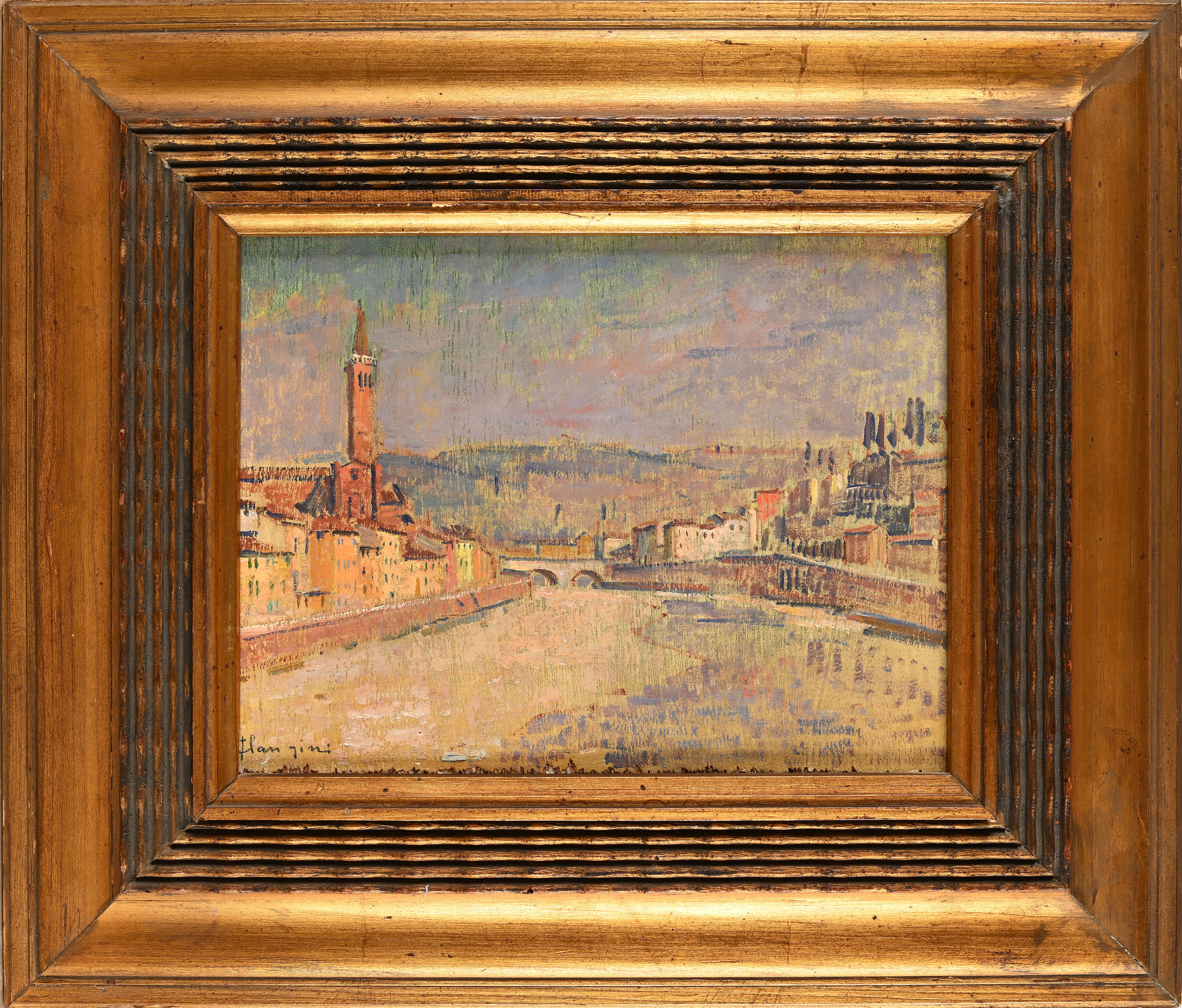 Giuseppe Flangini - Sull'adige a Verona