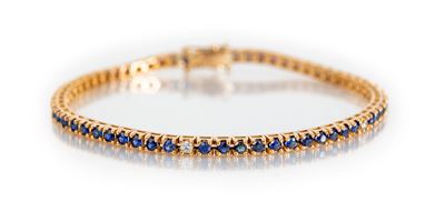 Bracciale Tennis in Oro, Zaffiri e Brillanti