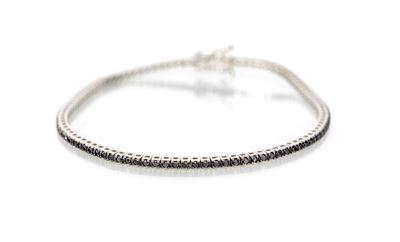 Bracciale Tennis in Oro e Brillanti Neri