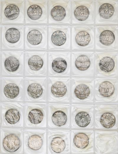 Lotto di 26 Monete da 5 Lire (1926/30 e 1936), 1 da 10 Lire 1936 del Regno D'italia, 5 Lire di Sa...