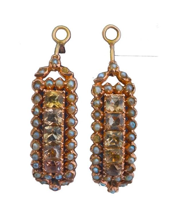 ORECCHINI  IN ORO ROSATO, FRANCIA 1830