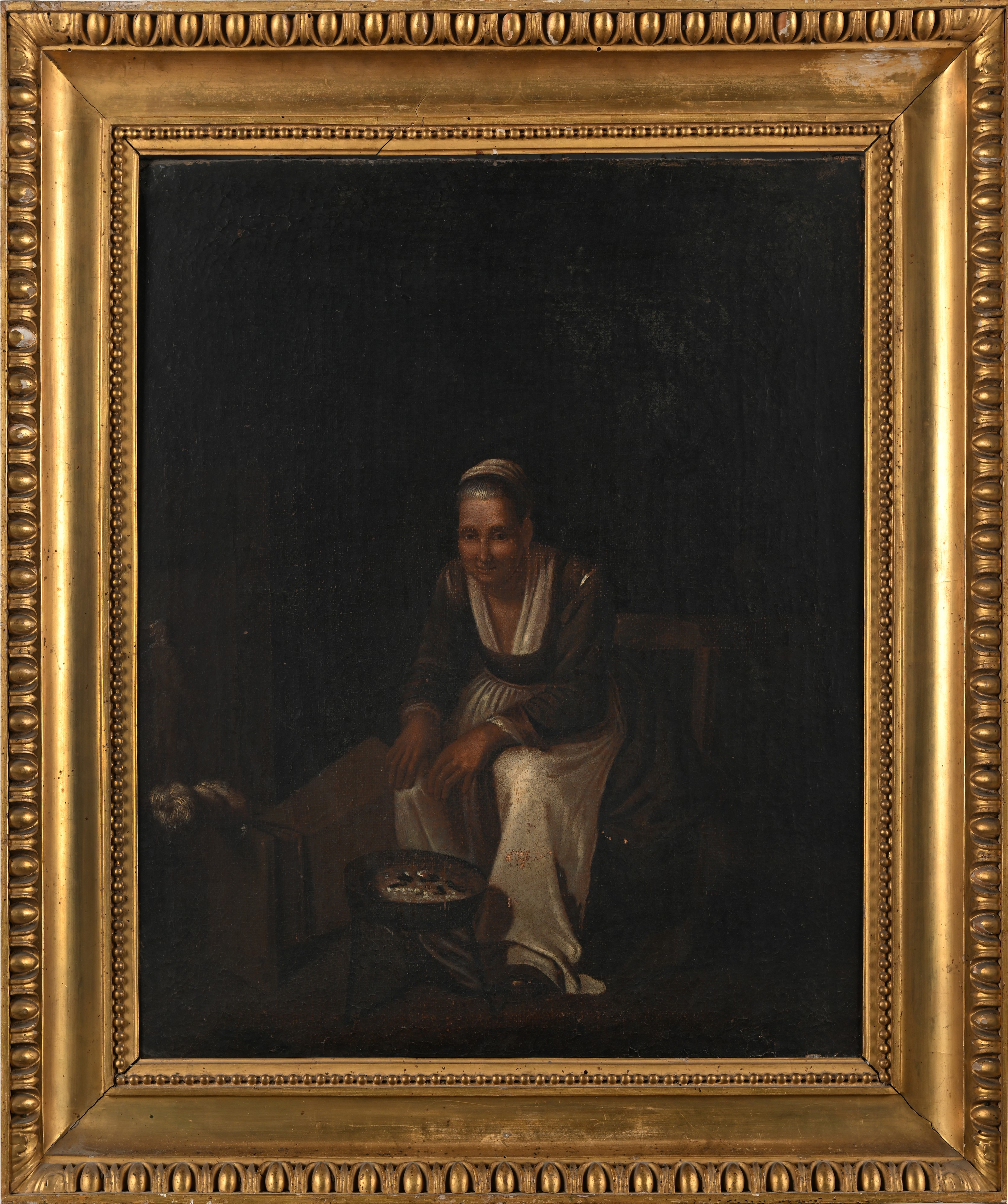 Interno popolana con braciere