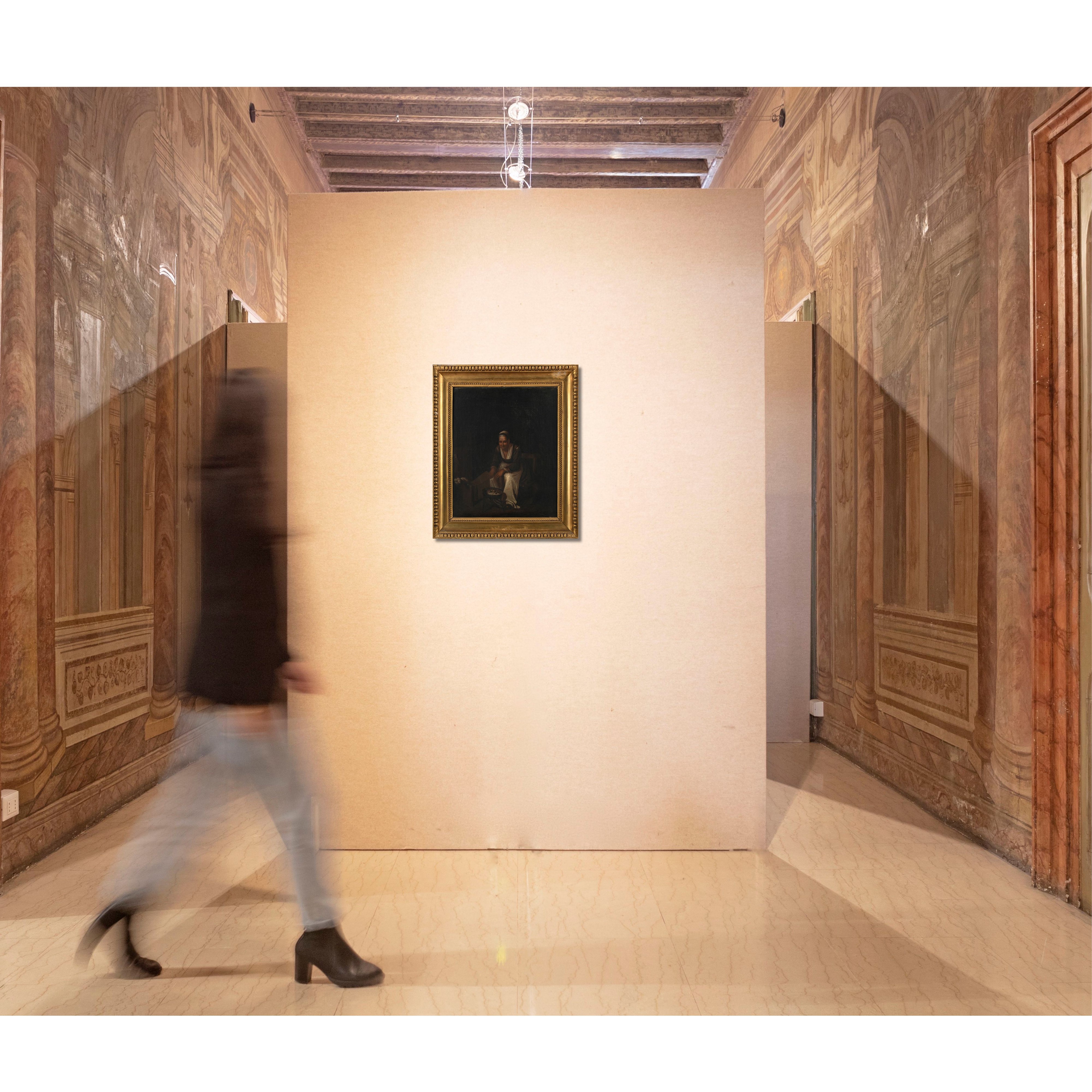 Interno popolana con braciere