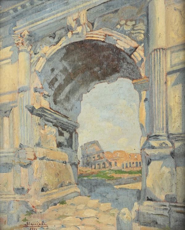 Veduta del Colosseo dall'Arco di Tito