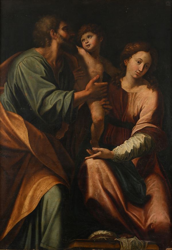 Cristoforo Roncalli Pomarancio - Sacra Famiglia, dipinto su tela del XVIII secolo