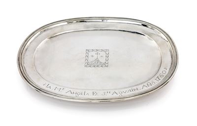 Piattino Ovale con Dedica Incisa e Data 1760