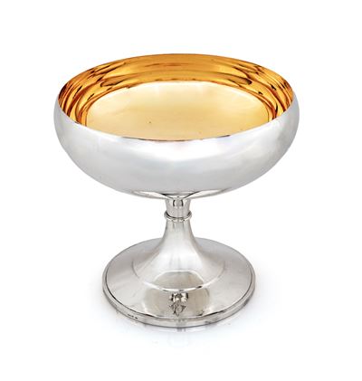 Grande Coppa in Argento 800/000 con Interno Vermeil, E. Broggi
