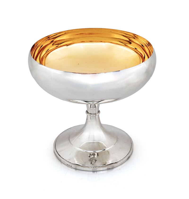 Grande Coppa in Argento 800/000 con Interno Vermeil, E. Broggi